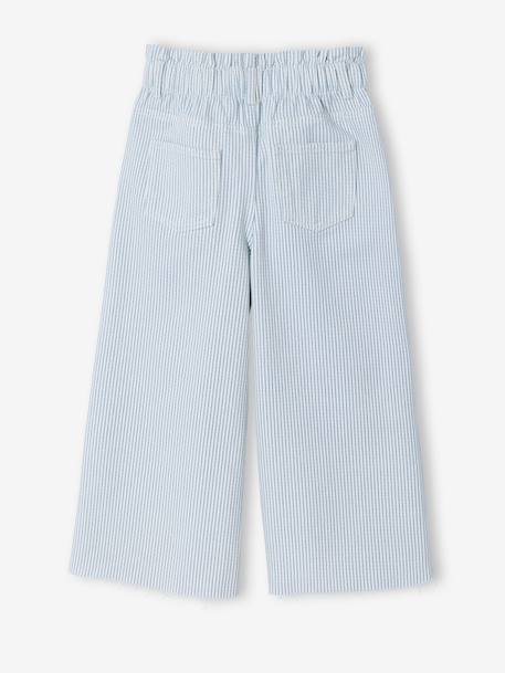 Pantacourt fille coton rayé bleu - vertbaudet enfant 