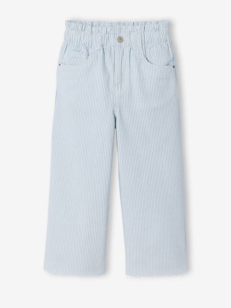 Girls' cotton bermuda shorts striped blue - vertbaudet enfant 