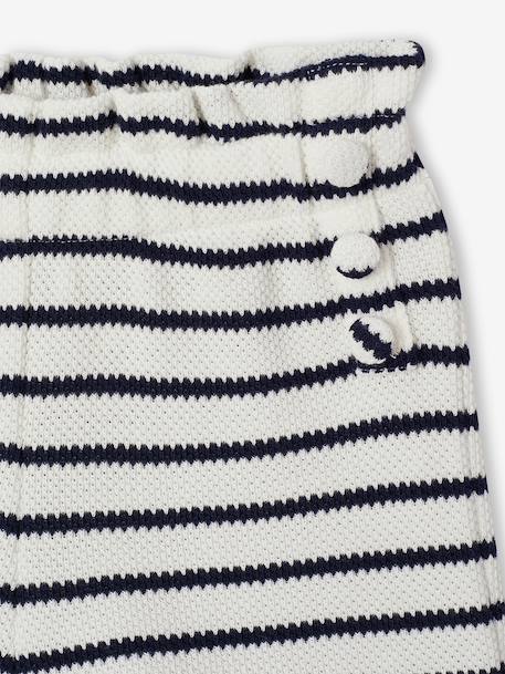 Fancy Knit T-Shirt & Shorts Set for Girls ecru+rose - vertbaudet enfant 
