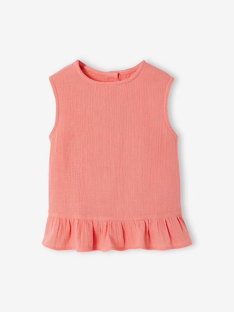 Set of blouse and frilled trousers coral - vertbaudet enfant 