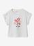 Girl's short-sleeved t-shirt with romantic pattern and frill detail ecru+navy blue+rose+sage green - vertbaudet enfant 
