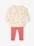 Ensemble bébé fille sweat à volant + legging écru+rose - vertbaudet enfant 