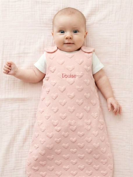 Gigoteuse JACOEURS personnalisable beige+rose pâle - vertbaudet enfant 