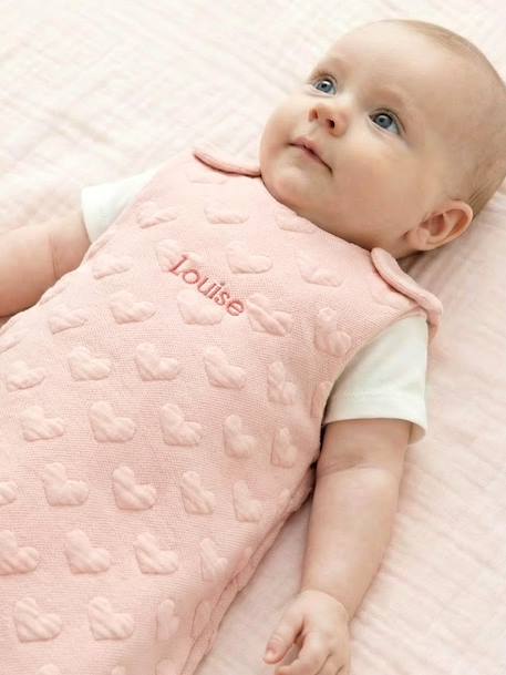 Gigoteuse JACOEURS personnalisable beige+rose pâle - vertbaudet enfant 