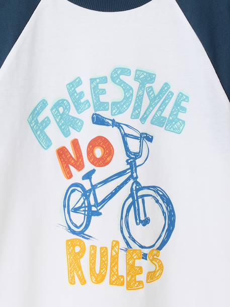 Boy's short-sleeved t-shirt emerald green+ocean blue - vertbaudet enfant 
