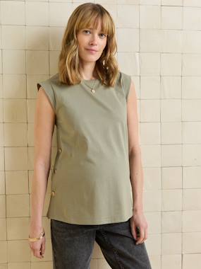 -T-shirt grossesse sans manches coton bio