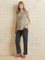 Sleeveless organic cotton nursing clothes t-shirt beige+khaki - vertbaudet enfant 