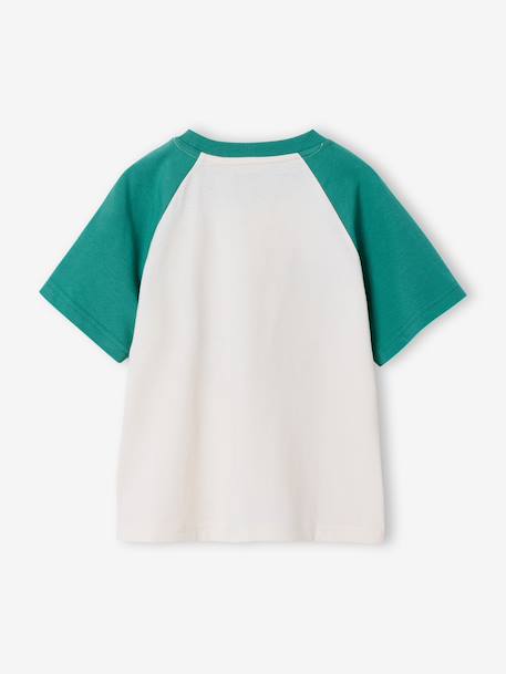 Boy's short-sleeved t-shirt emerald green+ocean blue - vertbaudet enfant 