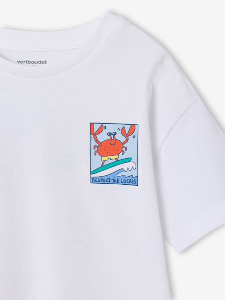 T-shirt garçon motifs devant et dos anthracite+blanc+bleu ciel+bleu océan+bois de rose - vertbaudet enfant 