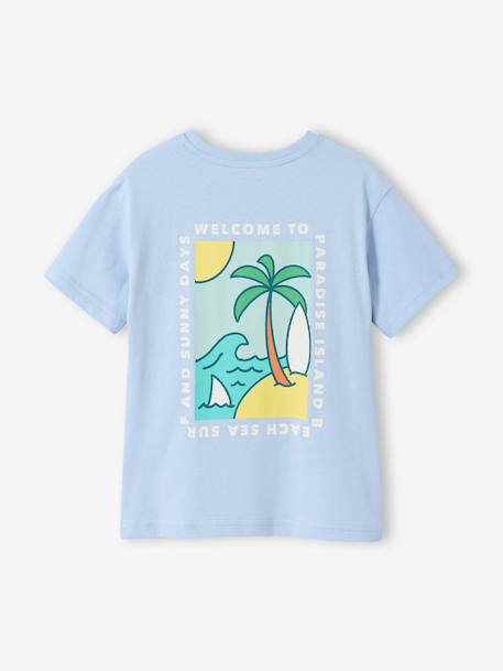 T-shirt garçon motifs devant et dos anthracite+blanc+bleu ciel+bleu océan+bois de rose - vertbaudet enfant 