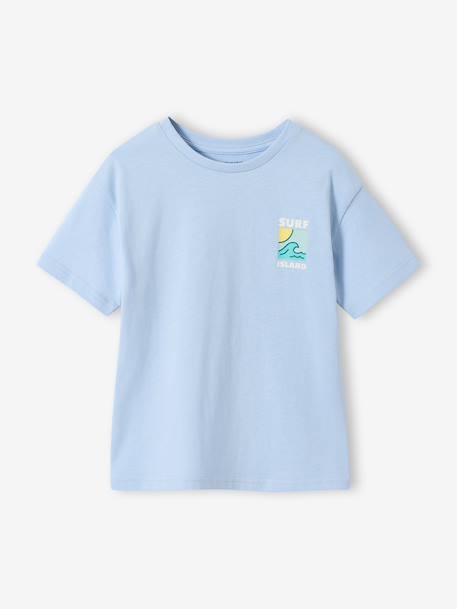 T-shirt garçon motifs devant et dos anthracite+blanc+bleu ciel+bleu océan+bois de rose - vertbaudet enfant 