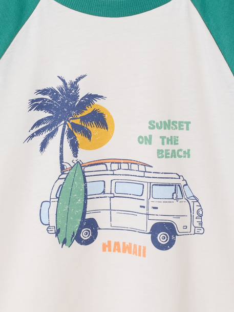Boy's short-sleeved t-shirt emerald green+ocean blue - vertbaudet enfant 