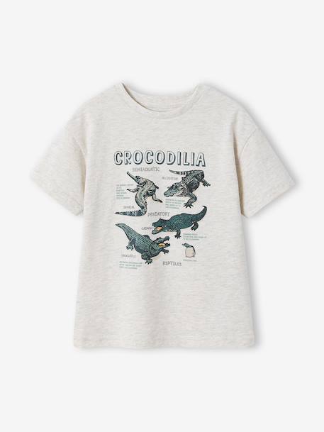 Boy's short-sleeved t-shirt lichen+marl white - vertbaudet enfant 