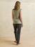 Sleeveless organic cotton nursing clothes t-shirt beige+khaki - vertbaudet enfant 