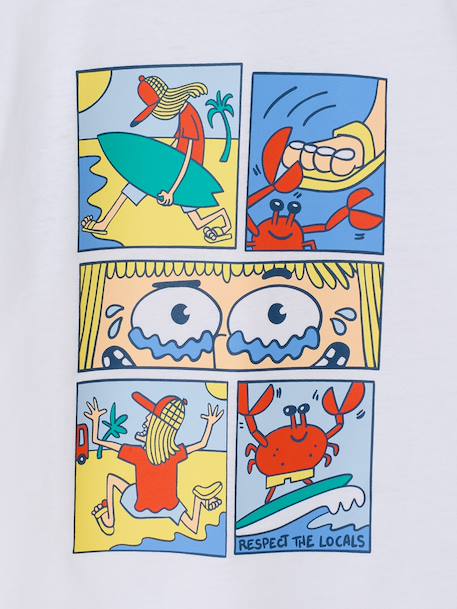 T-shirt with motif on front and back for boys anthracite+dusky pink+ocean blue+sky blue+white - vertbaudet enfant 