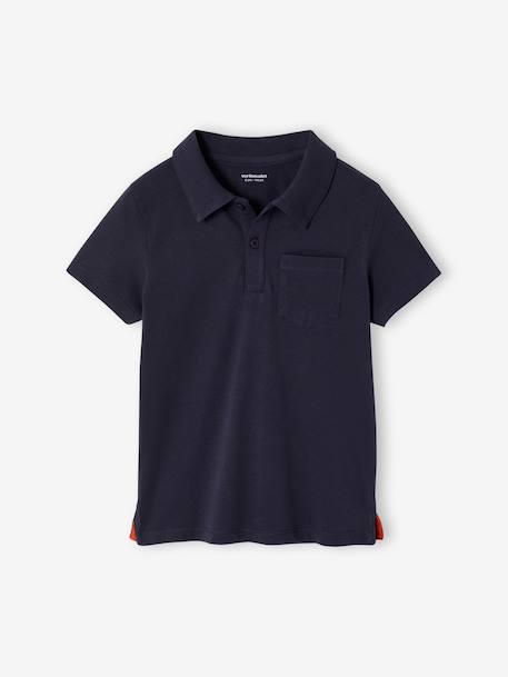 Set of 2 Plain, Short Sleeve Polo Shirts, for Boys aqua green+BLUE LIGHT SOLID WITH DESIGN+orange - vertbaudet enfant 