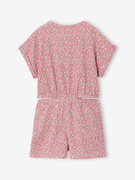Girl's jersey playsuit ecru+multicoloured - vertbaudet enfant 