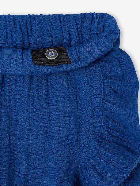Girl's cotton gauze skort electric blue+red - vertbaudet enfant 