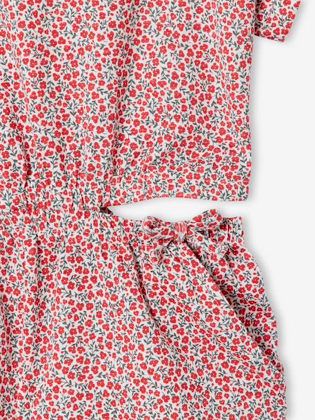 Girl's jersey playsuit ecru+multicoloured - vertbaudet enfant 
