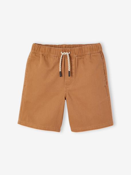 Twill Bermuda Shorts for Boys anthracite+camel - vertbaudet enfant 