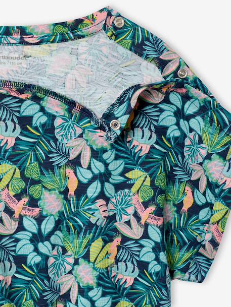 Girl's jersey playsuit ecru+multicoloured - vertbaudet enfant 