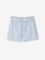 Girl's twill shorts with tie belt rose+striped blue+vanilla - vertbaudet enfant 
