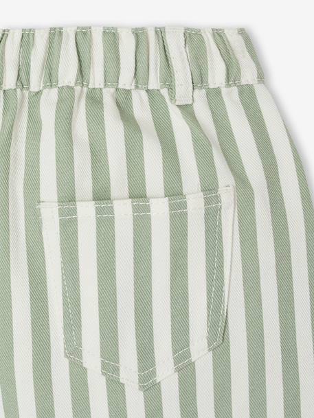 Girl's twill shorts ecru+sage green - vertbaudet enfant 