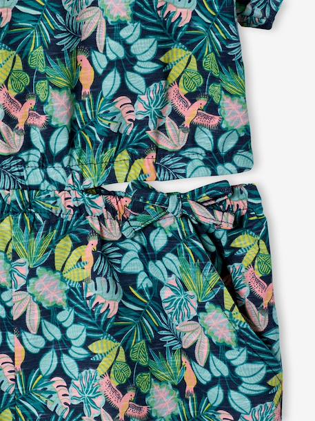 Girl's jersey playsuit ecru+multicoloured - vertbaudet enfant 