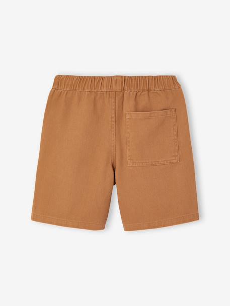 Twill Bermuda Shorts for Boys anthracite+camel - vertbaudet enfant 