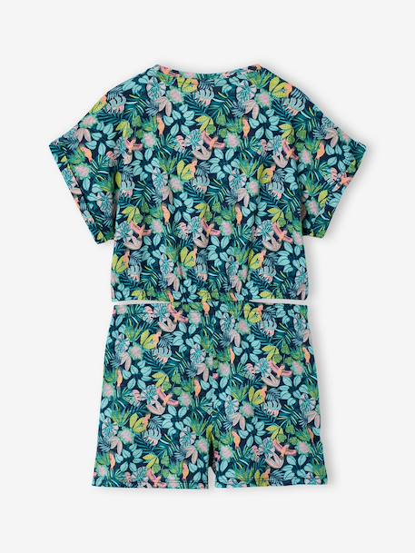 Girl's jersey playsuit ecru+multicoloured - vertbaudet enfant 