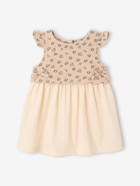 Baby-Dresses & Skirts-Two-fabric baby girl's dress