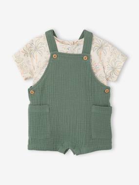 Set of T-shirt and dungaree for baby boys - vertbaudet enfant -Set of T-shirt and dungaree for baby boys