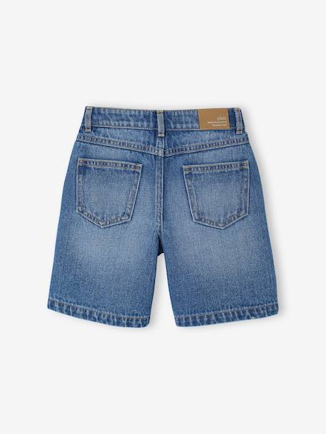 Embroidered floral denim shorts light blue+medium blue - vertbaudet enfant 