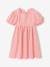 Gingham girl's dress with bows on the back coral - vertbaudet enfant 