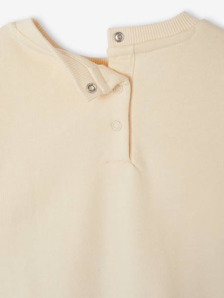 Customisable baby girl's sweatshirt pecan nut+vanilla - vertbaudet enfant 