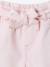 Girl's twill shorts with tie belt rose+striped blue+vanilla - vertbaudet enfant 