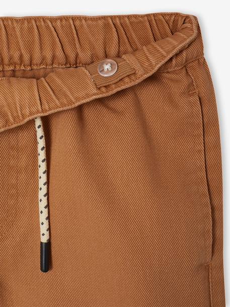 Twill Bermuda Shorts for Boys anthracite+camel - vertbaudet enfant 