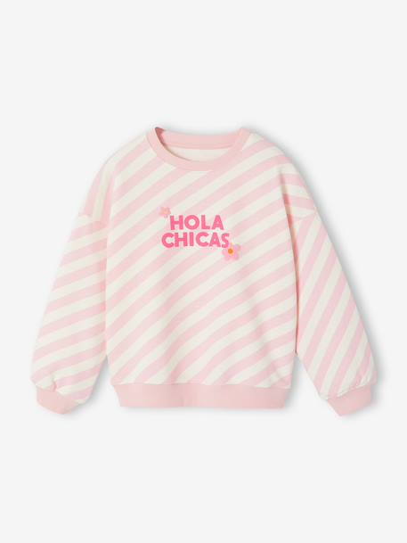 Girl's printed sweatshirt rose - vertbaudet enfant 