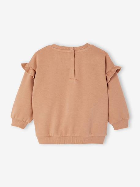 Customisable baby girl's sweatshirt pecan nut+vanilla - vertbaudet enfant 