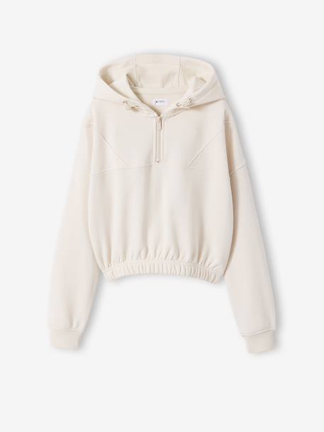 Girl's hooded sweatshirt for sport vanilla - vertbaudet enfant 