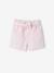 Girl's twill shorts with tie belt rose+striped blue+vanilla - vertbaudet enfant 