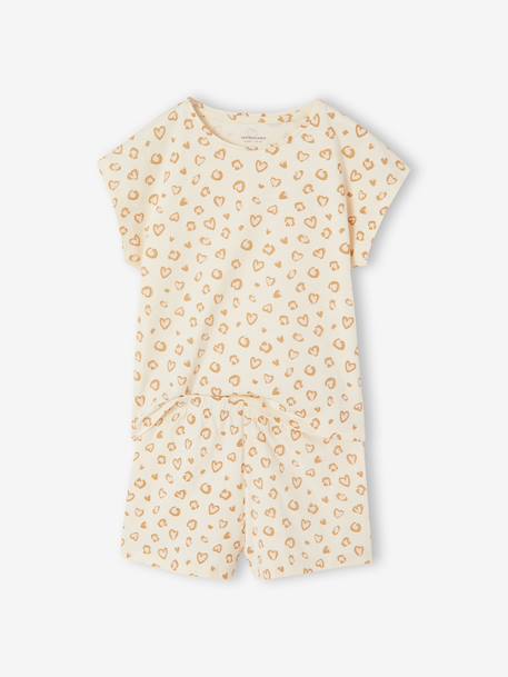 Pack of 3 leopard print pyjamas for girls ecru - vertbaudet enfant 