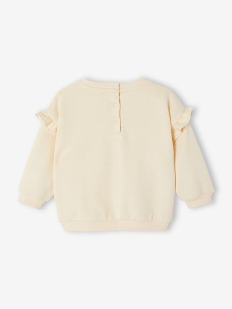 Customisable baby girl's sweatshirt pecan nut+vanilla - vertbaudet enfant 