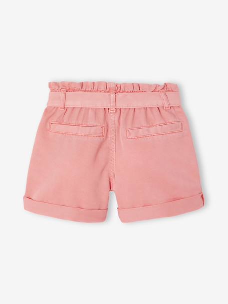 Short fille style paperbag écru+rose+tomette - vertbaudet enfant 