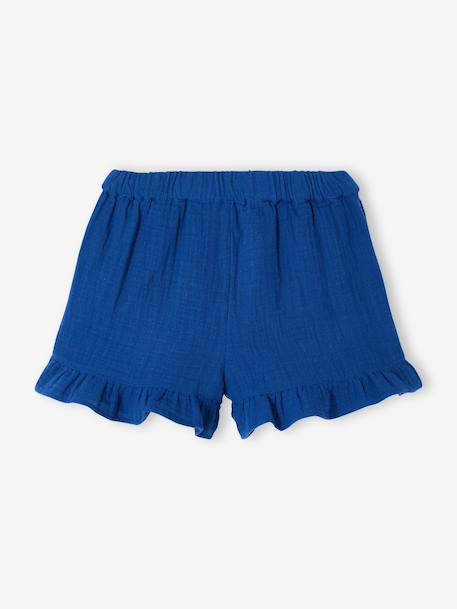 Girl's cotton gauze skort electric blue+red - vertbaudet enfant 