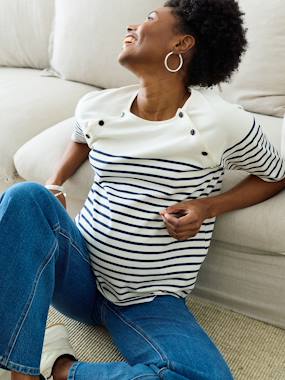 Vêtements de grossesse-Allaitement-T-shirt marinière grossesse allaitement