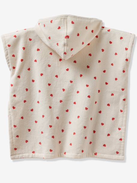 Customisable recycled cotton baby poncho MY HEART printed pink - vertbaudet enfant 