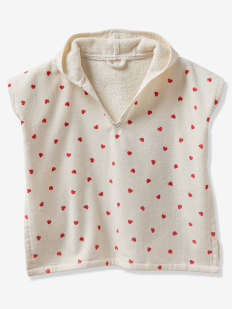 Customisable recycled cotton baby poncho MY HEART printed pink - vertbaudet enfant 