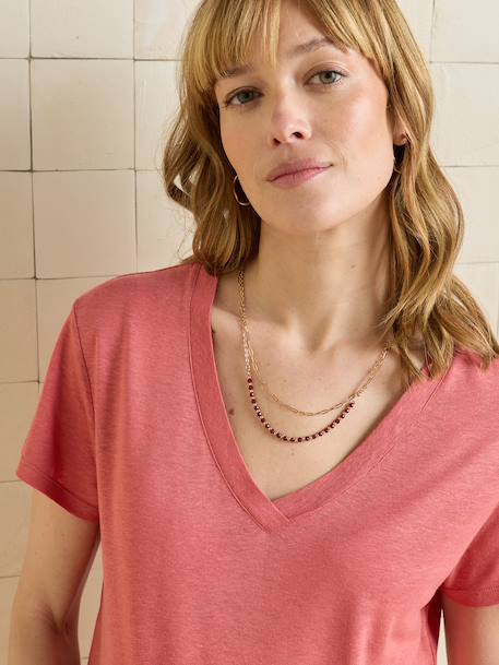 V-neck nursing t-shirt old rose - vertbaudet enfant 
