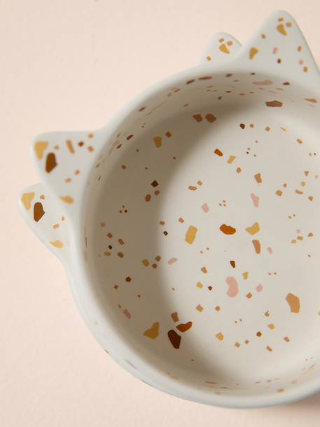 Set of 2 Ceramic Cat Bowls, FAMILY ecru+printed white - vertbaudet enfant 